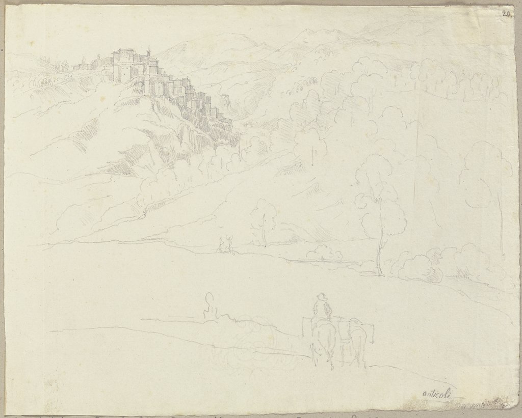 Ansicht von Anticoli di Corradino in dem Alquier Gebirge, Johann Anton Ramboux