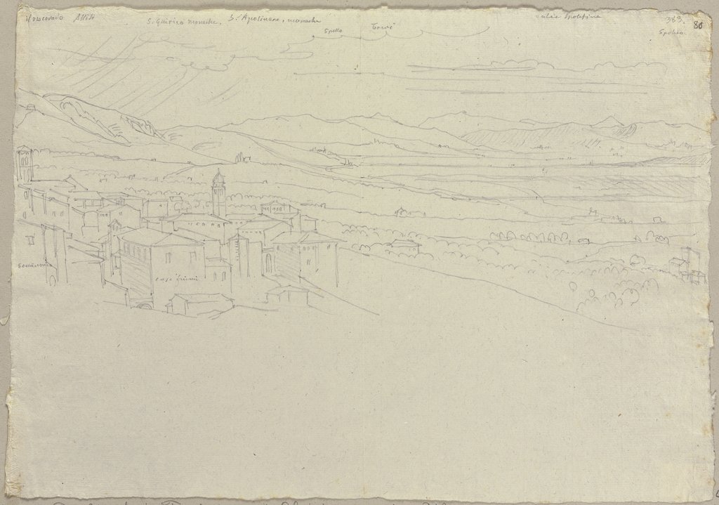 Das Umbrier Tal (?) mit Blick auf Assisi, Johann Anton Ramboux
