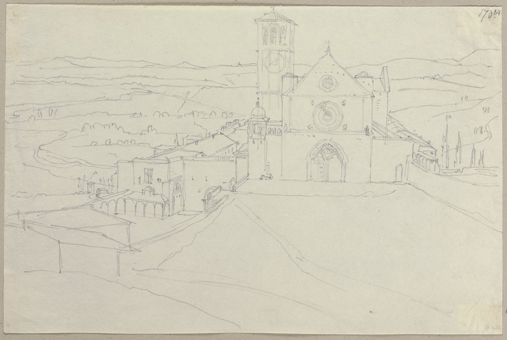 Blick auf die obere Kirche von San Francesco in Assisi, Johann Anton Ramboux