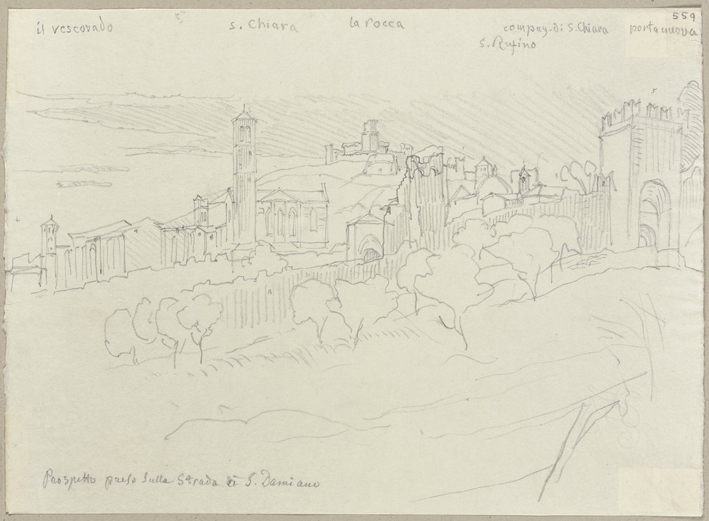 Blick auf Assisi, Johann Anton Ramboux