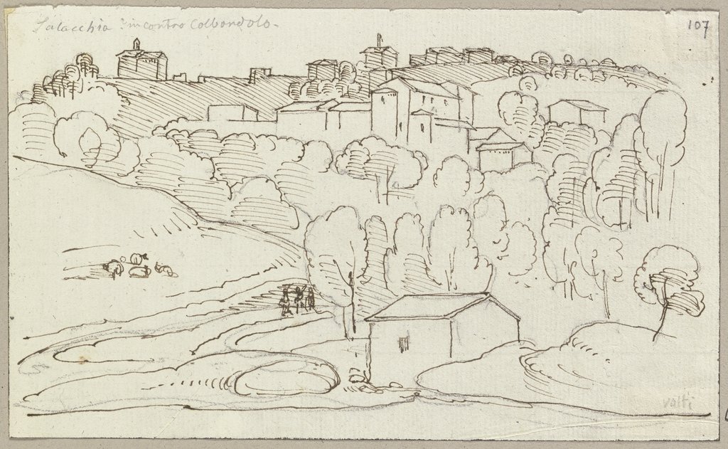 View on Colbordolo, Johann Anton Ramboux