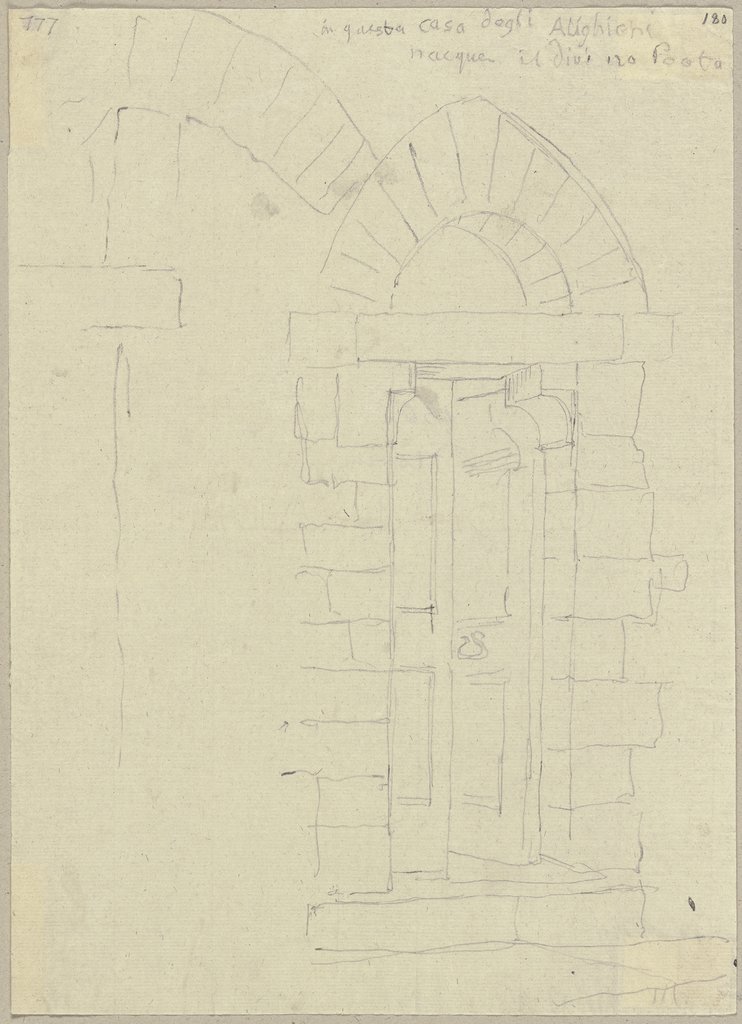 Die Tür des Hauses, in welchem Dante geboren sein soll, Johann Anton Ramboux