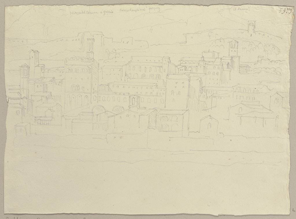 Blick auf Gubbio, Johann Anton Ramboux