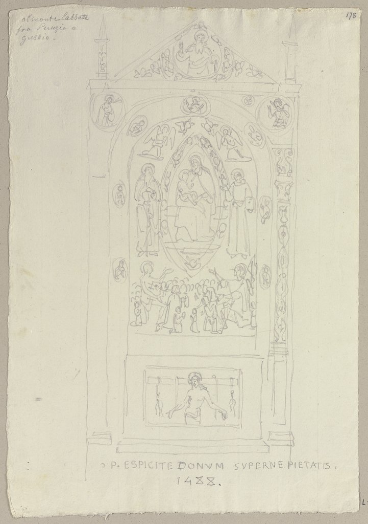 Altar in der Klosterkirche Monte l'Abbate aus dem 15. Jahrhundert, Johann Anton Ramboux