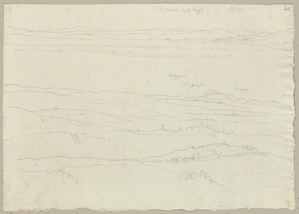 Prospekt von einem Teil des ausgedehnten Horizonts des Umbrier Tals von Montefalco, Johann Anton Ramboux