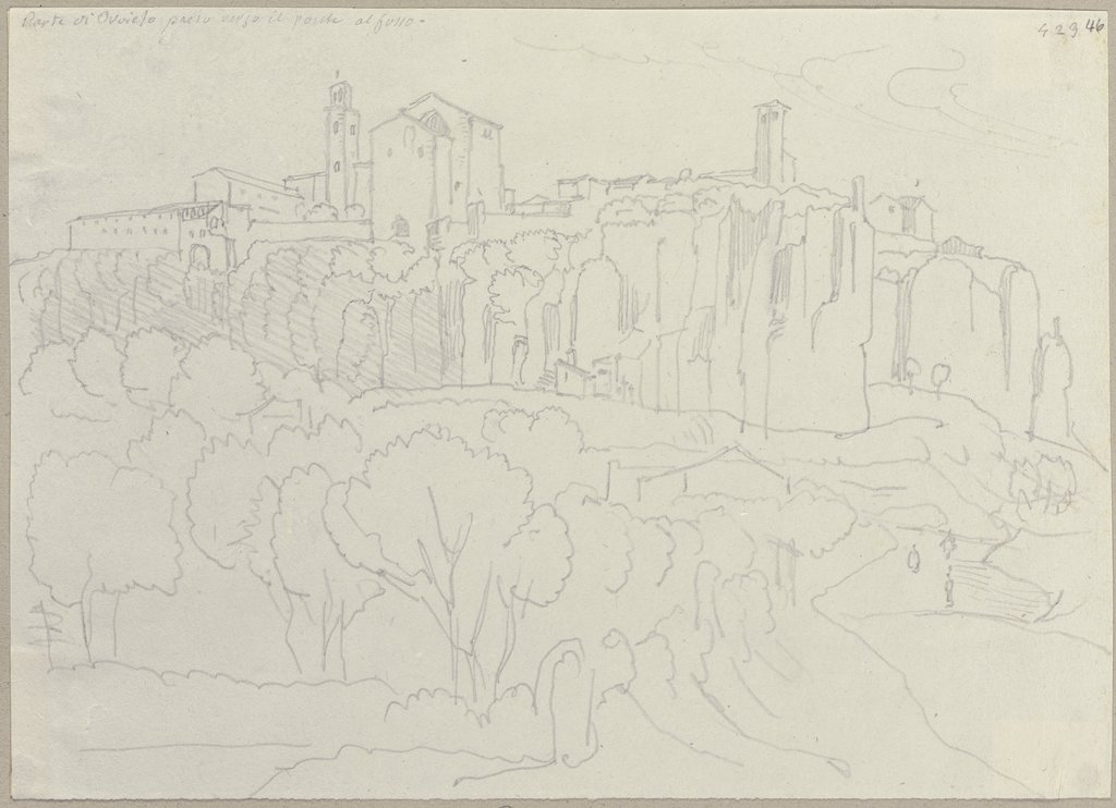 Blick auf Orvieto von der Brücke del Fosso aus, Johann Anton Ramboux