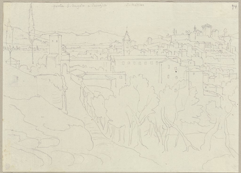 View on Perugia, Johann Anton Ramboux