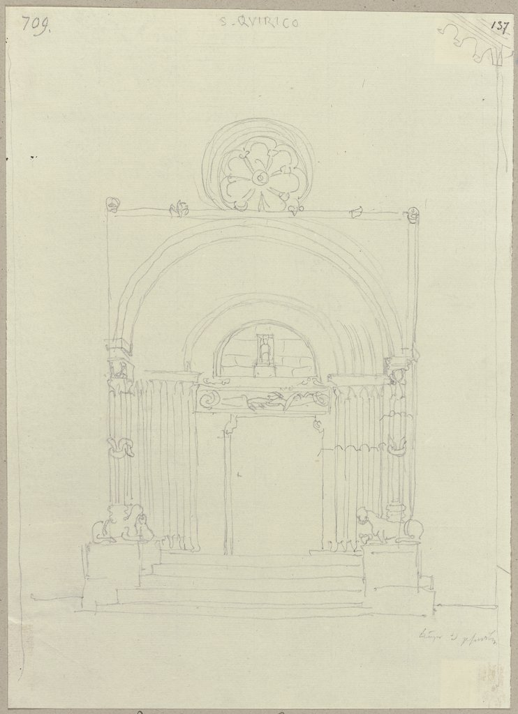 Das Portal der Collegiata-Kirche von San Quirico d’Orcia, Johann Anton Ramboux
