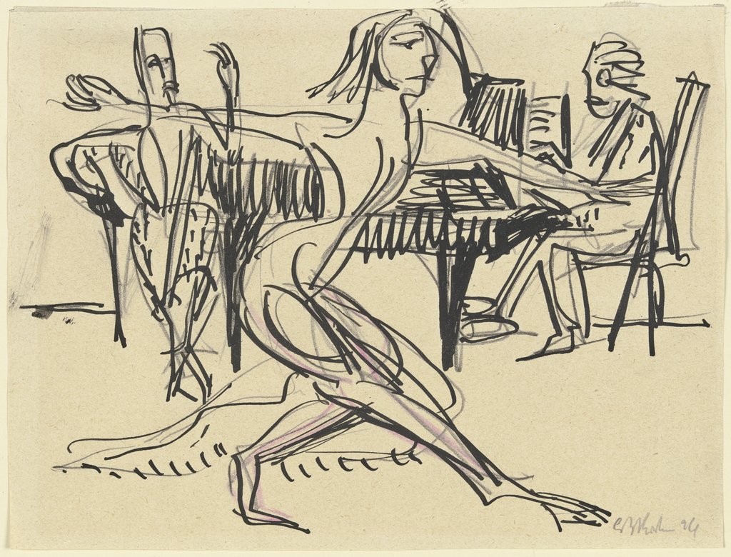 Tänzerin vor einem Flügel, Ernst Ludwig Kirchner