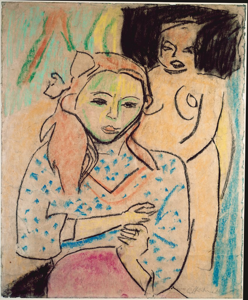 Fränzi vor geschnitztem Stuhl, Ernst Ludwig Kirchner