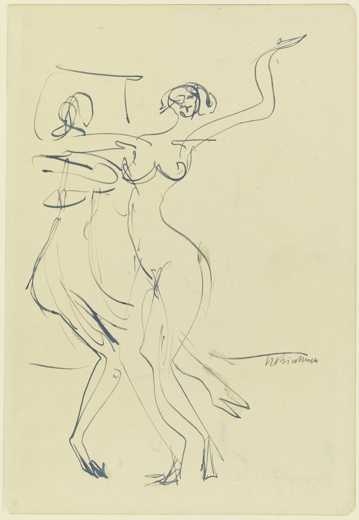 Zwei tanzende nackte Frauen, Ernst Ludwig Kirchner
