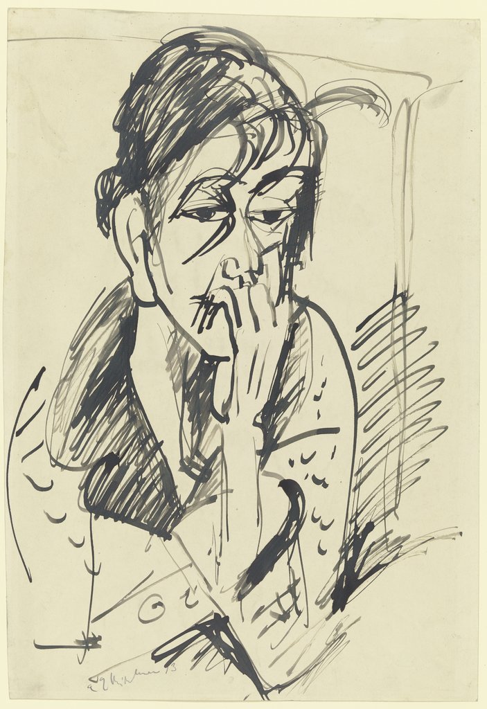 Bildnis Erna mit aufgestütztem Arm, Ernst Ludwig Kirchner