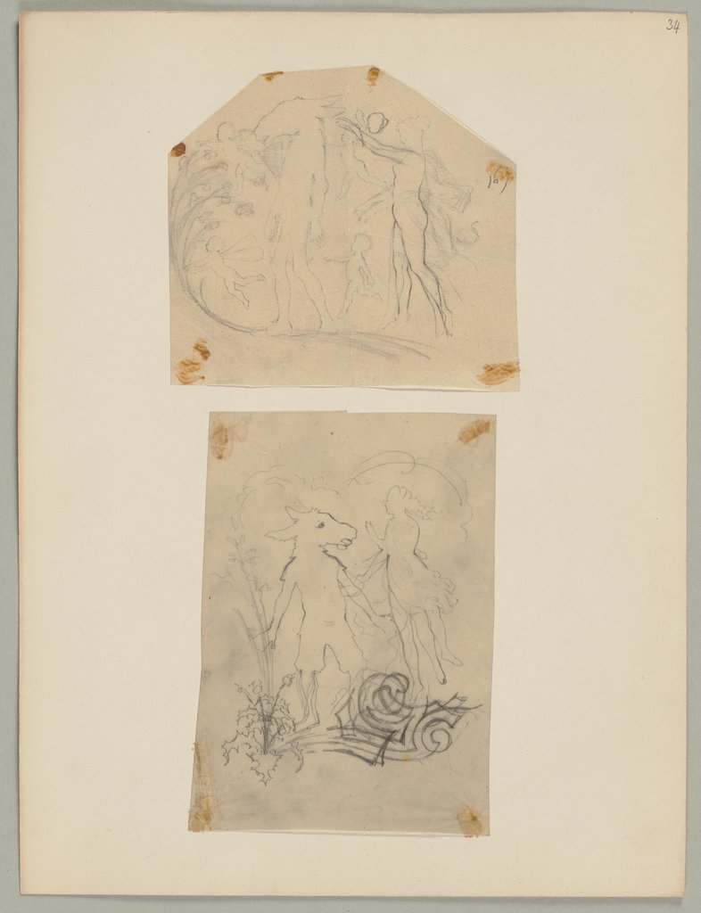 Untersatzbogen 34, Entwürfe und Pausen, Unknown artist