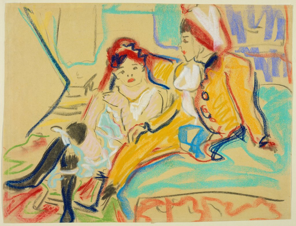 Zwei Mädchen auf einem Divan, Ernst Ludwig Kirchner