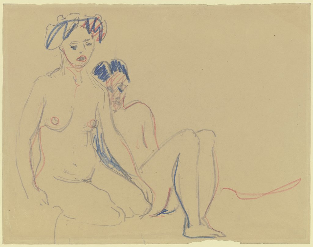 Sitzendes nacktes Paar, Ernst Ludwig Kirchner