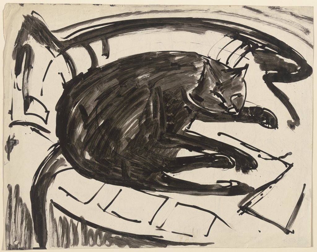 Lying cat, Ernst Ludwig Kirchner