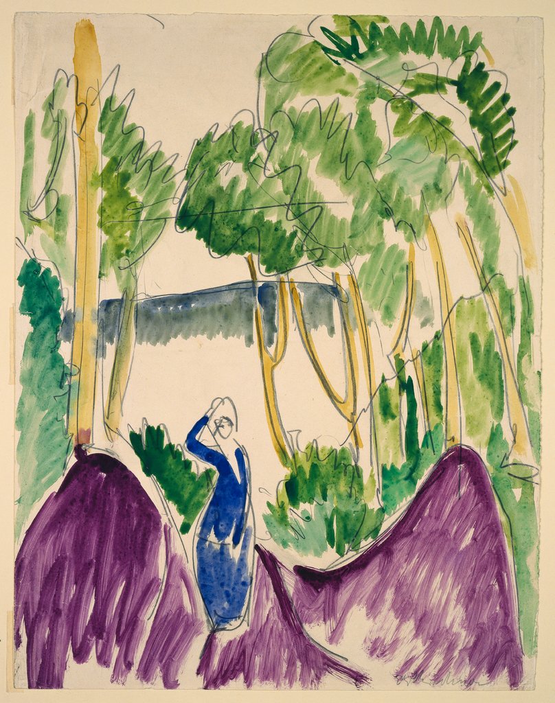 Woman in dunes on Fehmarn, Ernst Ludwig Kirchner