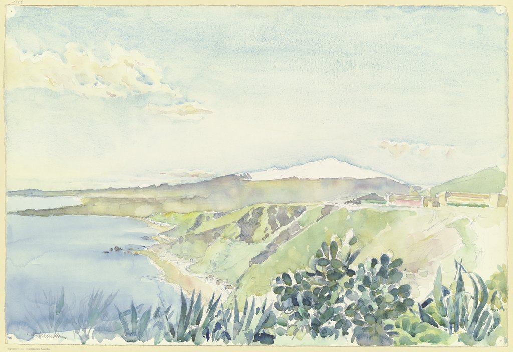 Küstenlandschaft bei Taormina, Friedrich Wilhelm Kleukens