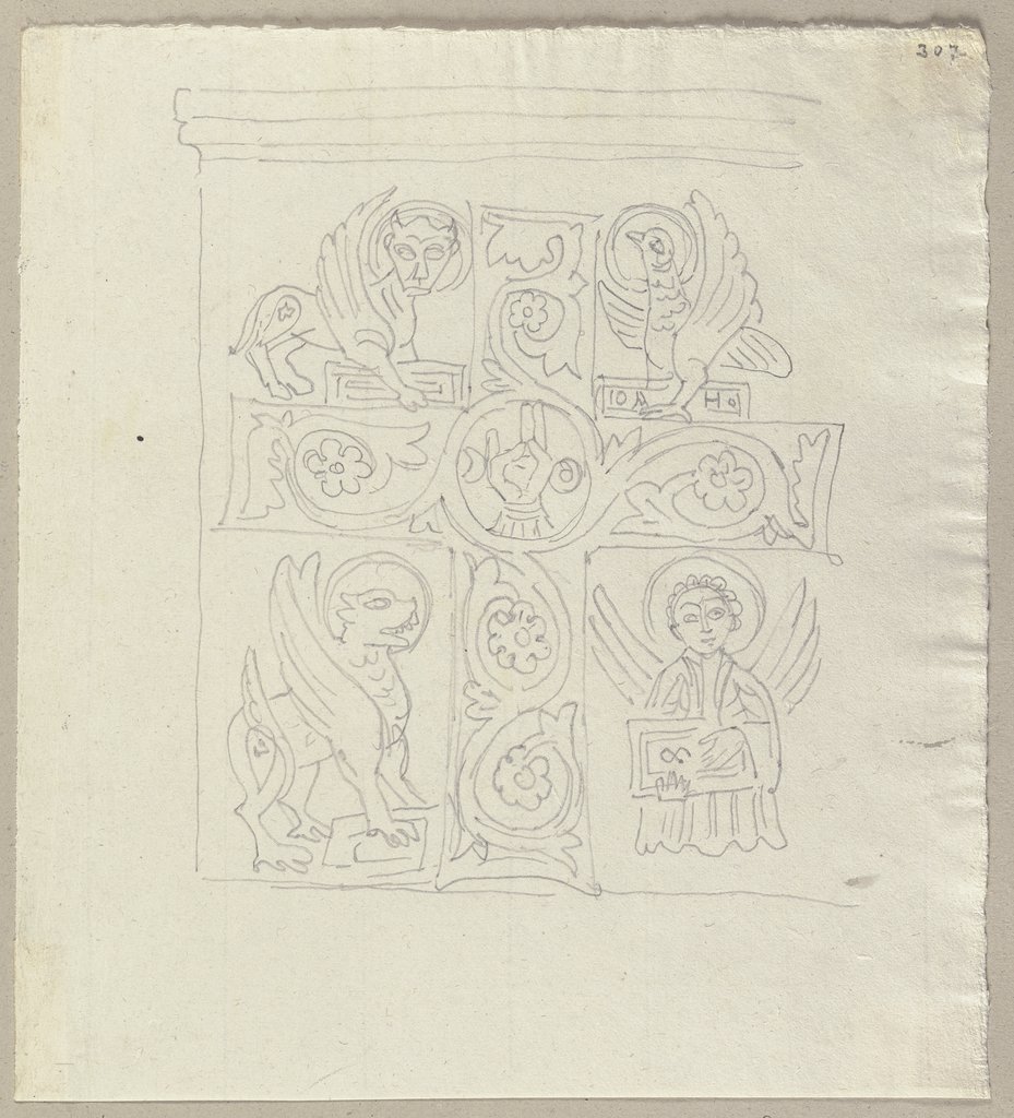 Rückseite einer Urne aus der Christenzeit in dem Priorat von Malta auf dem  Aventin zu Rom - Digitale Sammlung