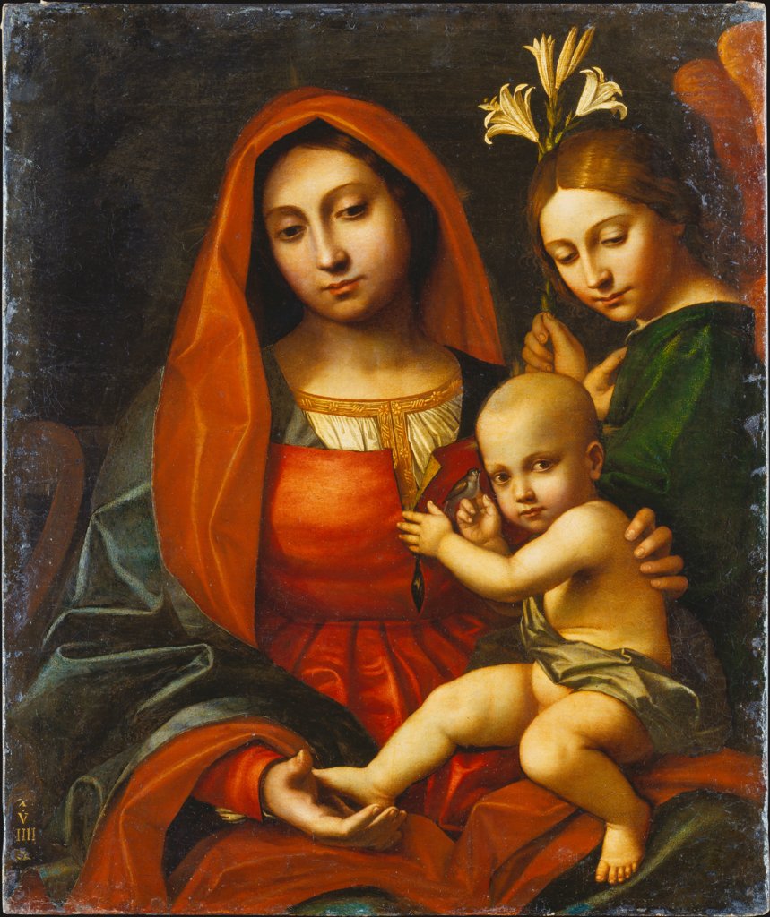 Madonna mit Kind und einem Engel, Cavazzola (Paolo Morando)