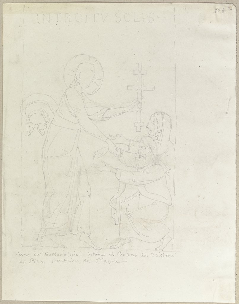 Relief an der Tür des Baptisteriums zu Pisa, Johann Anton Ramboux, after Giovanni Pisano, after Nicola Pisano;   ?
