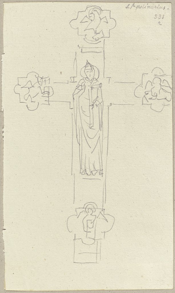 Rückseite eines metallenen Kreuzes im Dom zu Ravenna, Johann Anton Ramboux