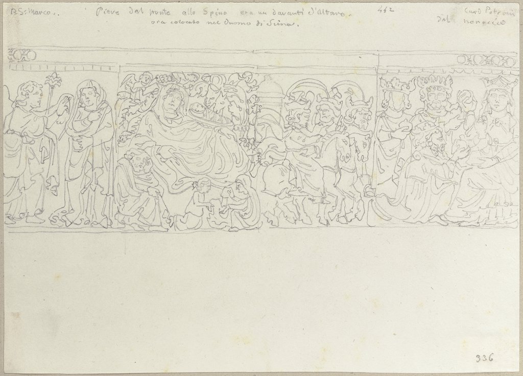 Relief im Dom von Siena, Johann Anton Ramboux, nach Italienisch, 12. Jahrhundert;   ?