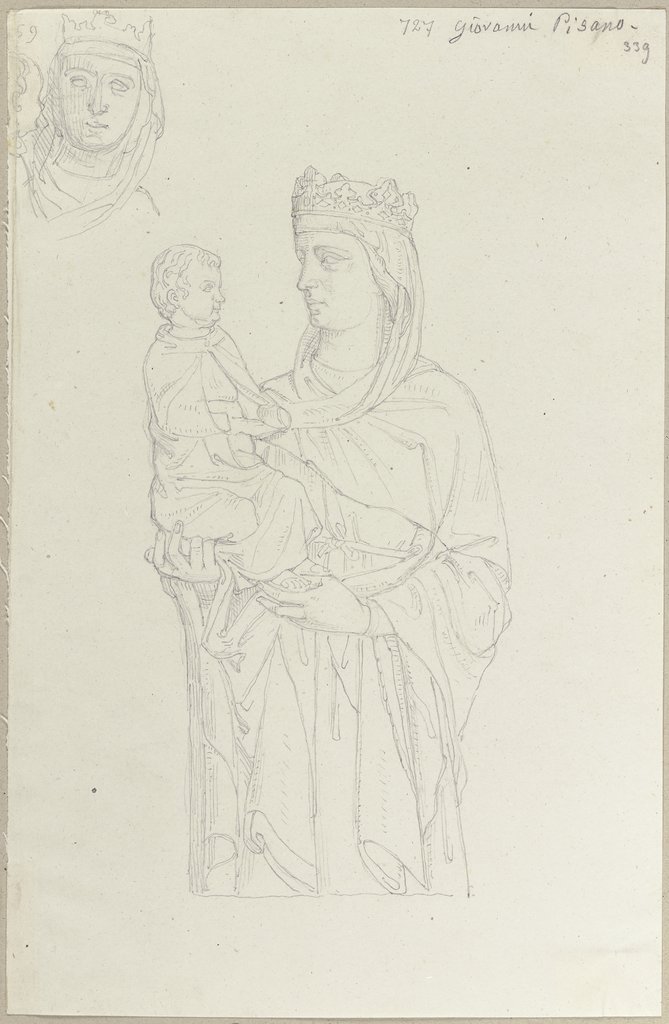 Maria mit dem Jesuskind, Johann Anton Ramboux, nach Giovanni Pisano