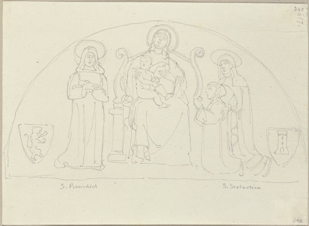 Relief über dem Eingangstor von Montecassino, Johann Anton Ramboux