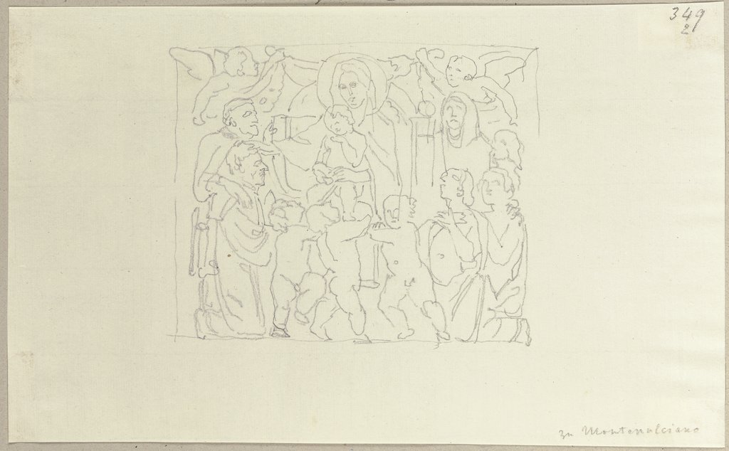 Relief, eingemauert im Dom zu Montepulciano, Johann Anton Ramboux, after Donatello