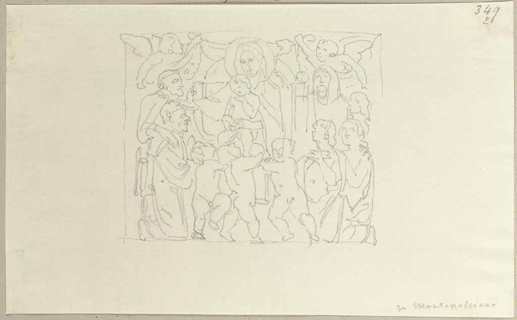 Relief, eingemauert im Dom zu Montepulciano, Johann Anton Ramboux, after Donatello