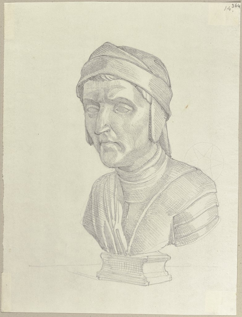 Eine Mamorbüste von einem gewissen Cavaliere Antonio Gallus (Dante?), Johann Anton Ramboux