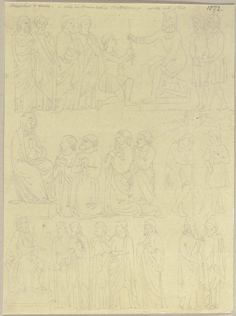Ivory works, Johann Anton Ramboux, after Buonamico Buffalmacco;   ?