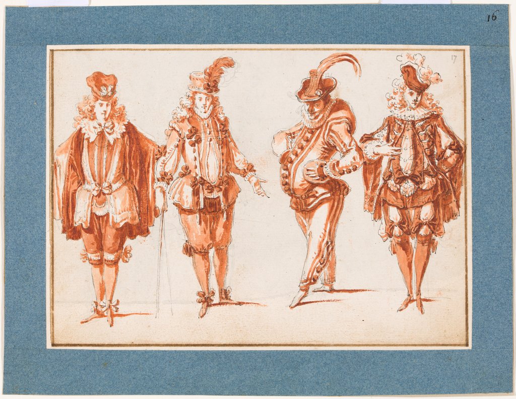 Vier Kostümfiguren, Claude Gillot