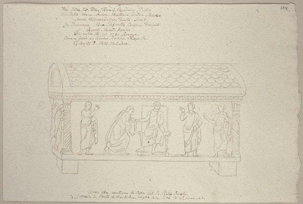 Sarkophag des Pietro degli Onesti in der Basilica di Santa Maria in Porto in Ravenna, Johann Anton Ramboux