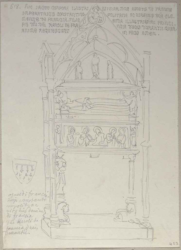 Grabmonument von Agnes von Frankreich, Kaiserin von Byzanz, in Santa Chiara in Neapel, Johann Anton Ramboux