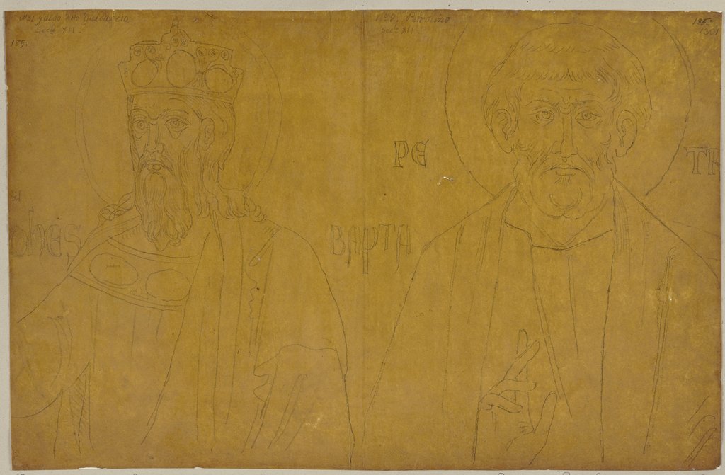 Zwei Nachzeichnungen von Heiligen, Johann Anton Ramboux