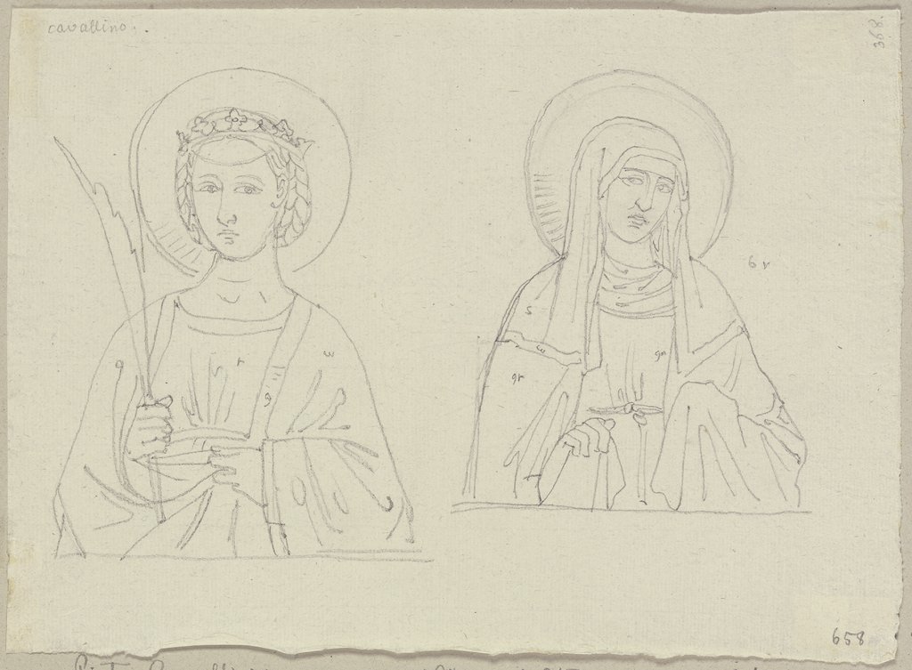 Von Pietro Cavallini in der unteren Kirche von S. Francesco in Assisi, Johann Anton Ramboux, after Pietro Cavallini