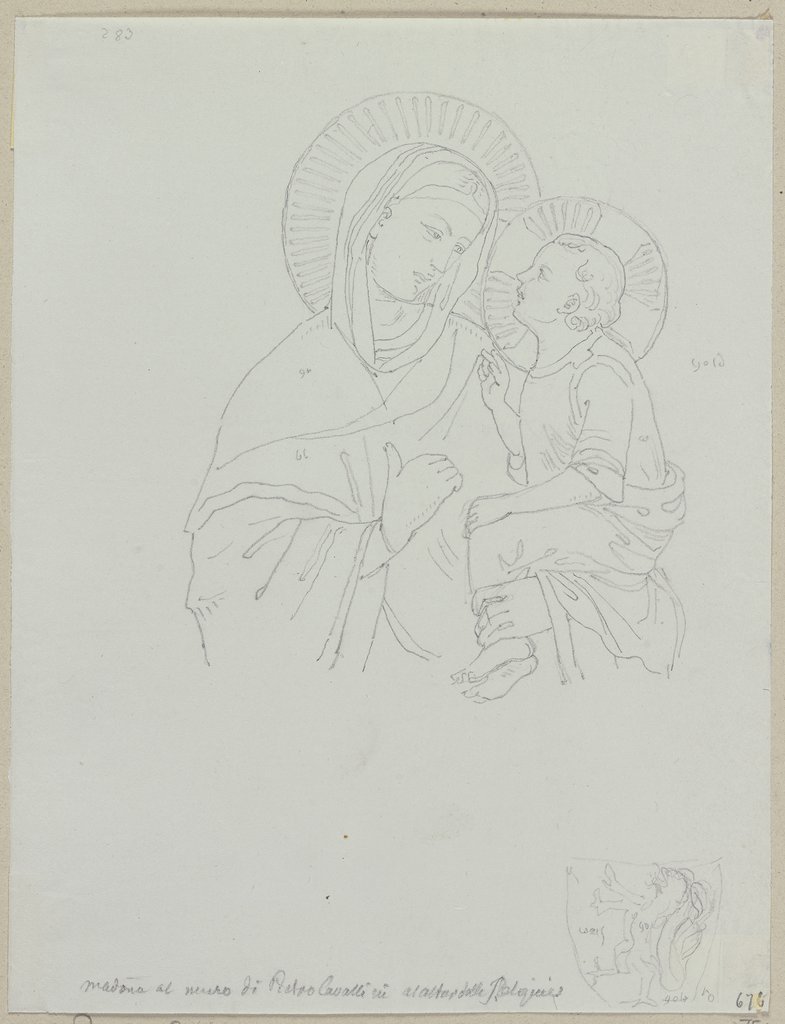 Von Pietro Cavallini neben dem Altar der Reliquien in der unteren Kirche zu San Francesco in Assisi, Johann Anton Ramboux, nach Pietro Cavallini