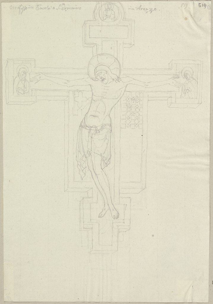 Kruzifix aus Holz über der Eingangstür von San Domenico in Arezzo, Johann Anton Ramboux