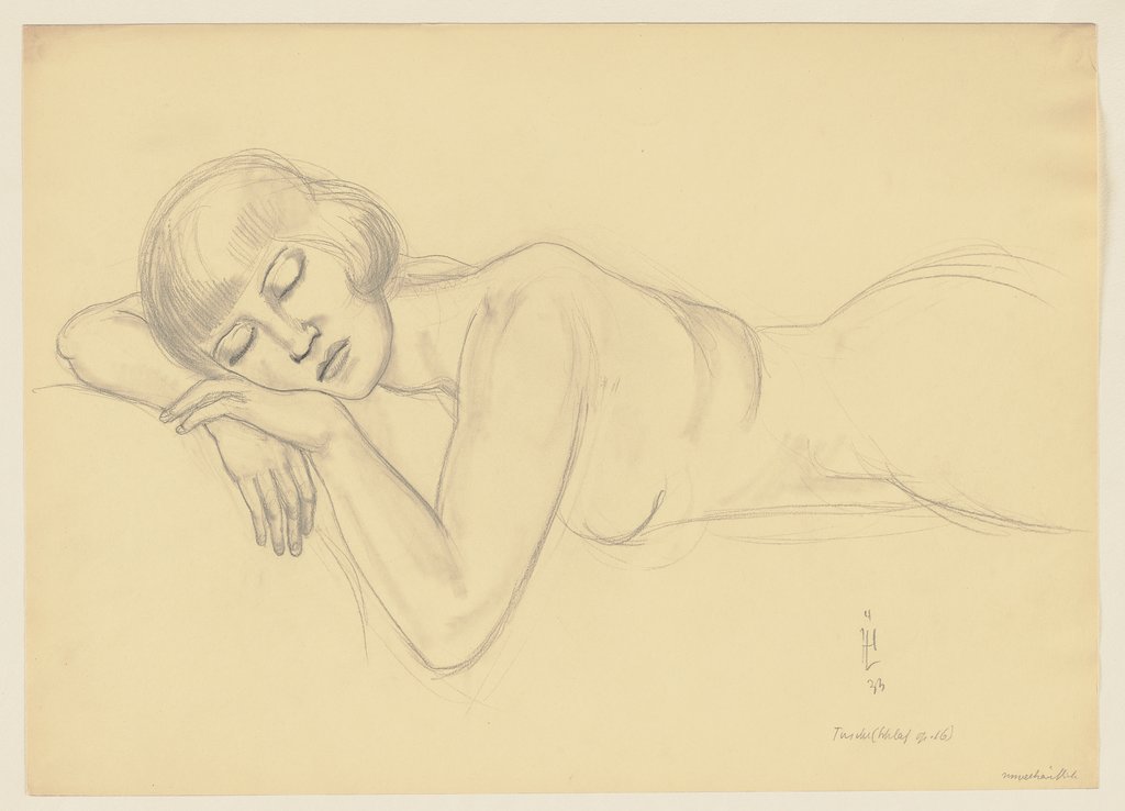Sleeping female nude, Hermann Lismann