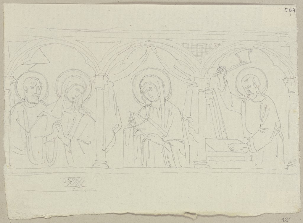 Wandgemälde im Chor der oberen Kirche von San Francesco in Assisi, Johann Anton Ramboux, after Giunta Pisano