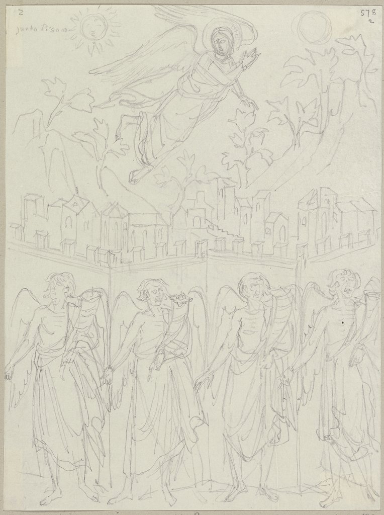 Aus der Apokalypse im Querschiff der oberen Kirche von San Francesco in Assisi, Johann Anton Ramboux, after Giunta Pisano;   ?