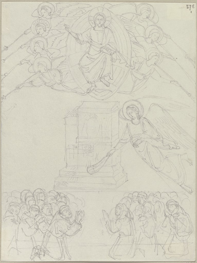 Aus der Apokalypse im Querschiff der oberen Kirche von San Francesco in Assisi, Johann Anton Ramboux, nach Giunta Pisano;   ?