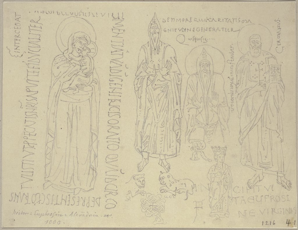 Aus einem Evangeliar, welches sich in der Bibliothek zu Siena befinde und von griechischer Arbeit sei, Johann Anton Ramboux