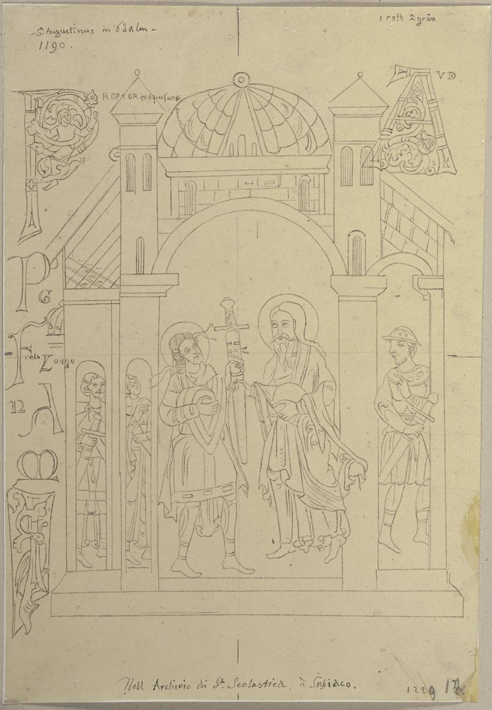 Aus einem Codex im Archiv von Santa Scolastica bei Subiaco, Johann Anton Ramboux