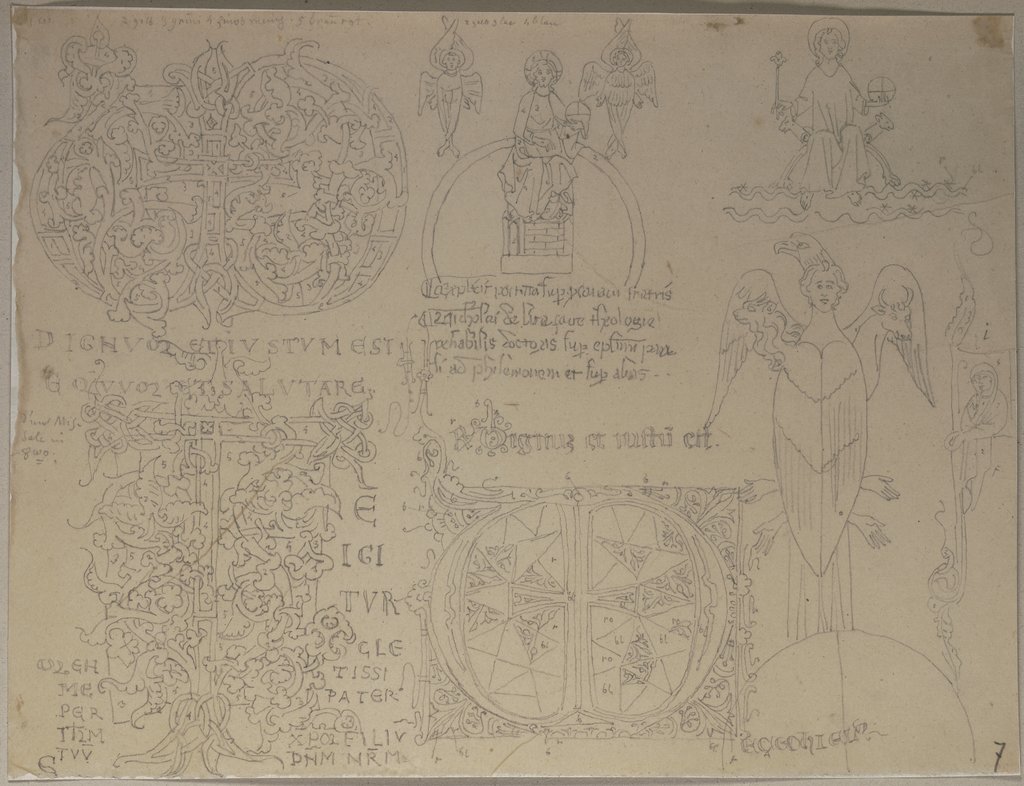 Initialen aus einer Handschrift aus dem Archiv zu Assisi, Johann Anton Ramboux