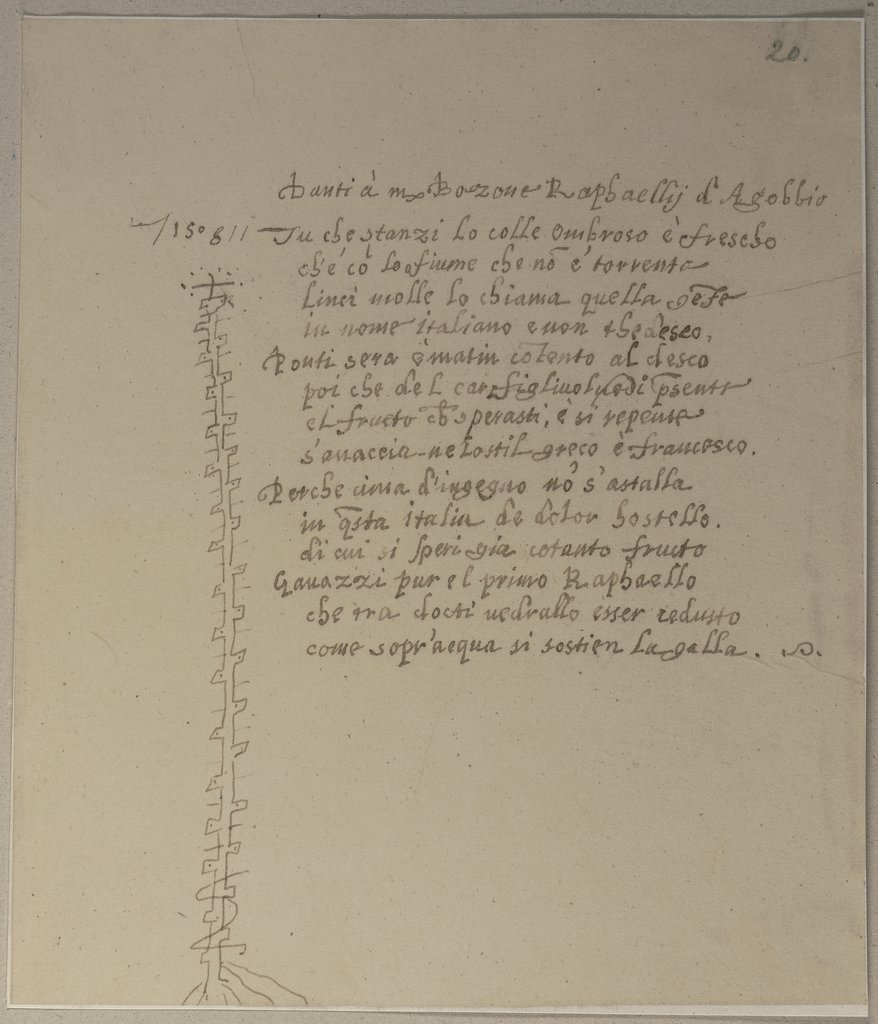 Die Nachschrift einer Seite aus Dantes Göttlichen Komödie (?), Johann Anton Ramboux