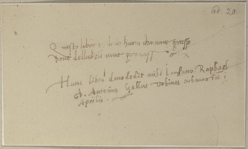 Die Nachschrift einer unbekannten Schrift, Johann Anton Ramboux