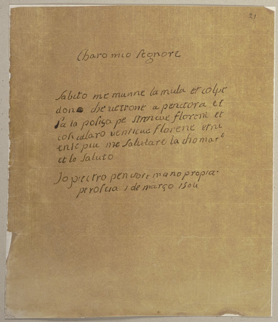 Die Nachschrift eines Briefes von Perugino, Johann Anton Ramboux